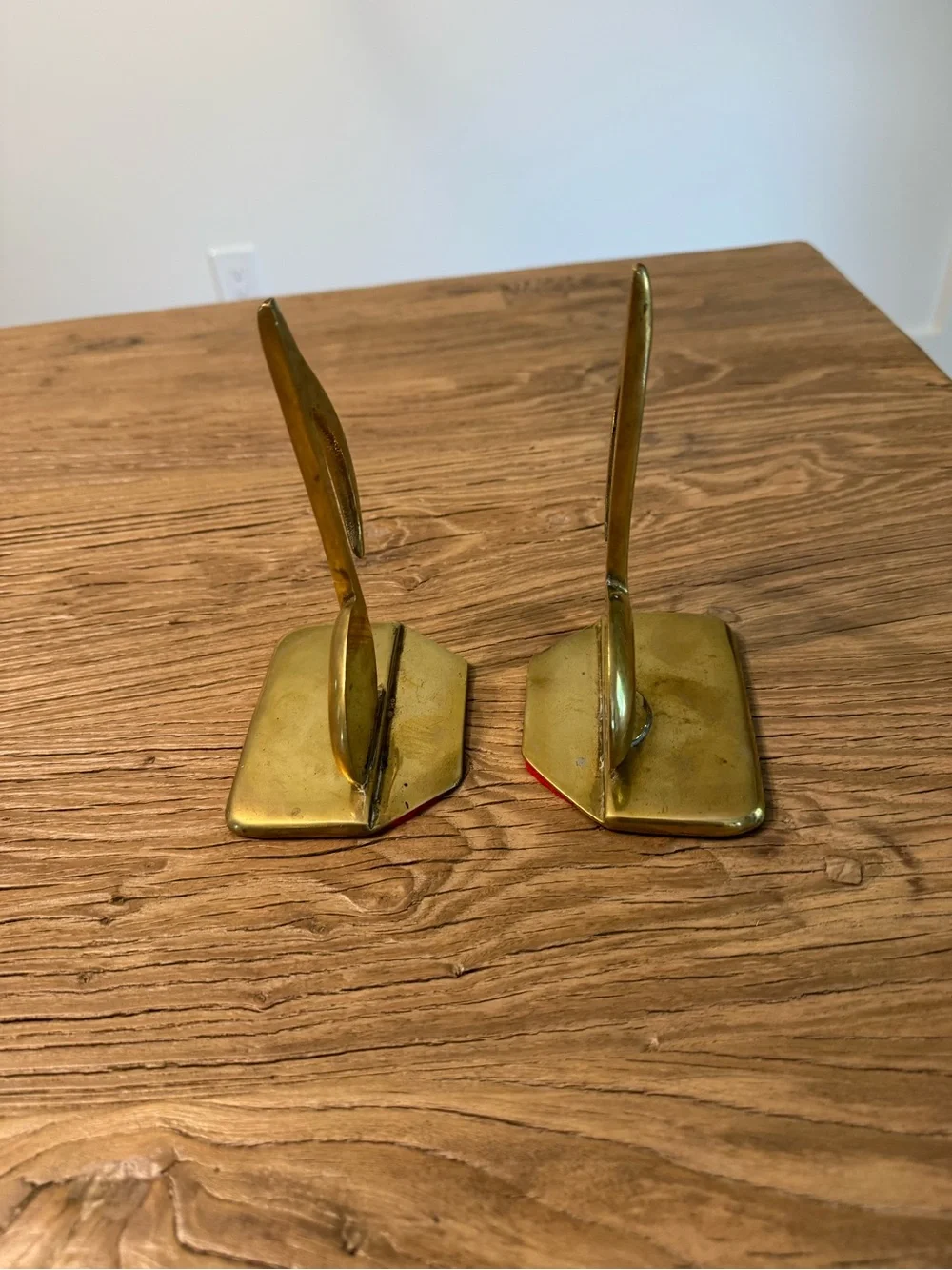 Vintage Brass Music Note Bookends Pair